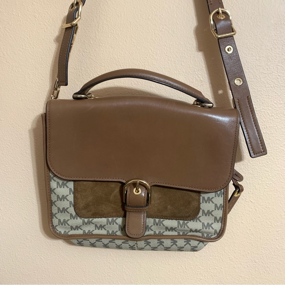 Michael Kors crossbody top handle Suede And Leather AOP MK - Picture 4 of 7